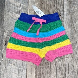 Hannah banana Colorful Striped Knit Kids Shorts